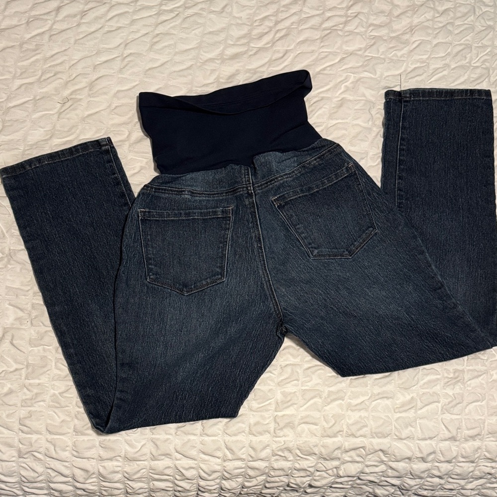 Indigo Blue Dark Wash Straight Leg Jeans